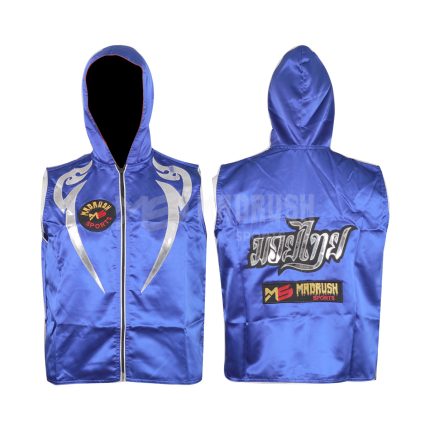 Club Series This classic sleeveless boxing ring jacket with a hood